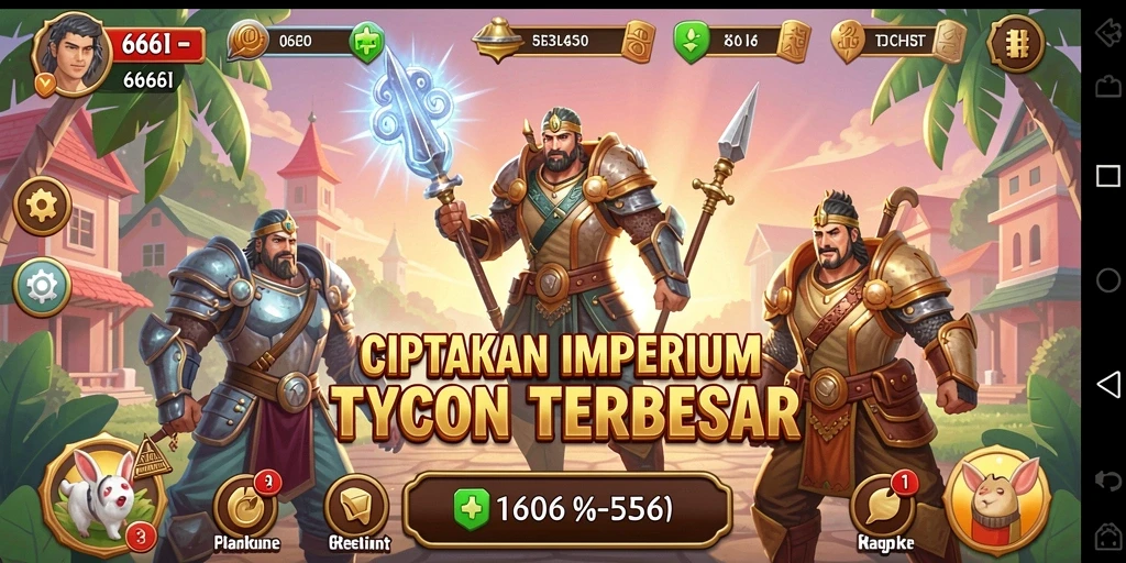 Screenshot utama menampilkan aksi seru dalam gameplay Tycoon.