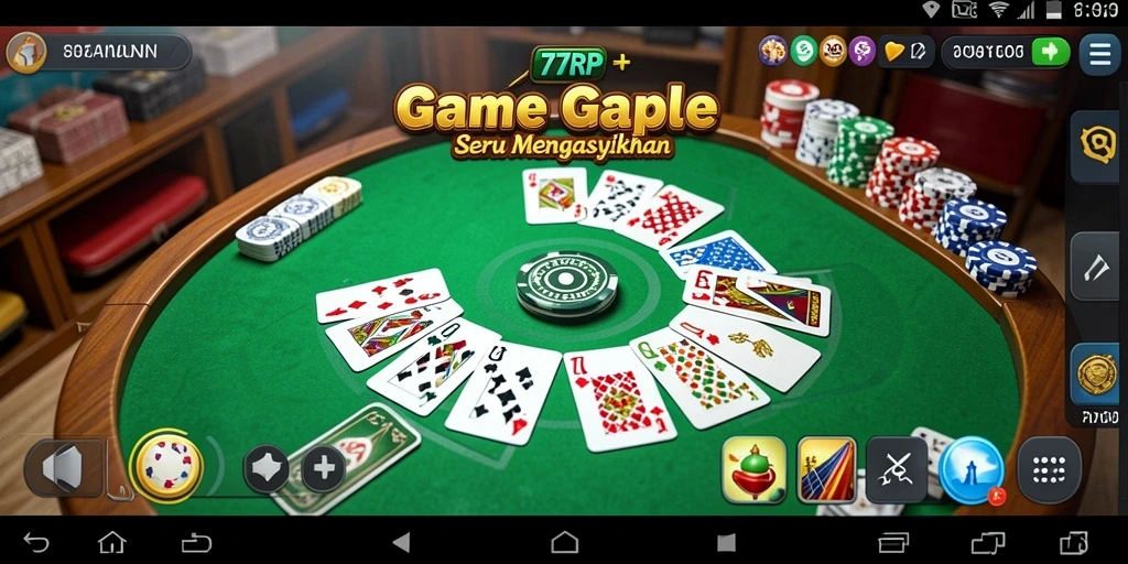 Screenshot gameplay 77RP yang menampilkan aksi seru Gaple.