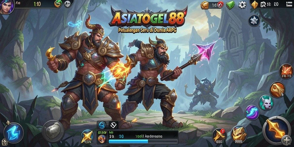 Screenshot gameplay ASIATOGEL88 menunjukkan aksi pertempuran yang mendebarkan.