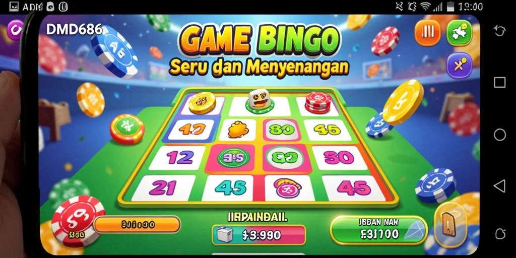 Screenshot DMD686 menampilkan gameplay yang seru dalam permainan Bingo.