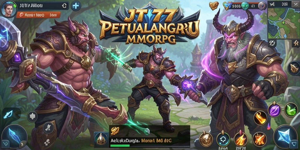 Screenshot gameplay JT777 menampilkan aksi seru dalam pertempuran MMORPG.