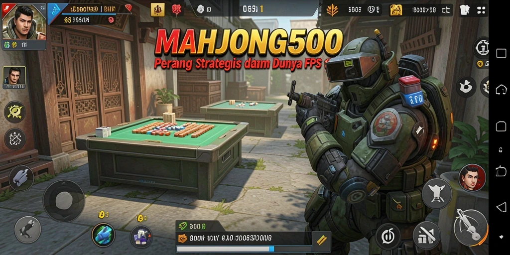 Tangkapan layar gameplay <strong>MAHJONG500</strong> menampilkan aksi pertempuran yang intens dan mendebarkan.