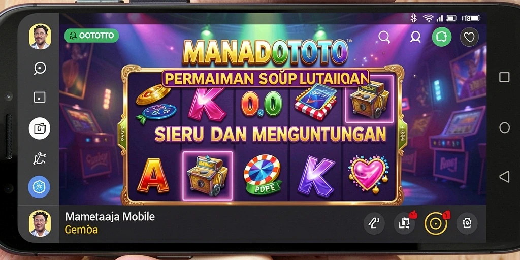Tampilan gameplay seru dari MANADOTOTO dengan simbol yang menggiurkan.