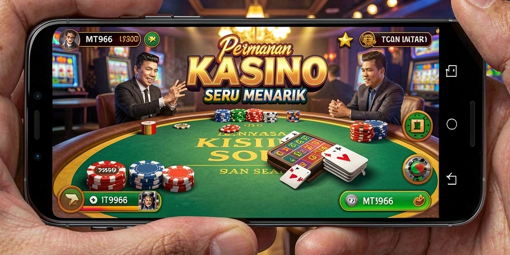 Tampilan menarik dari gameplay MT966 yang menampilkan suasana kasino.
