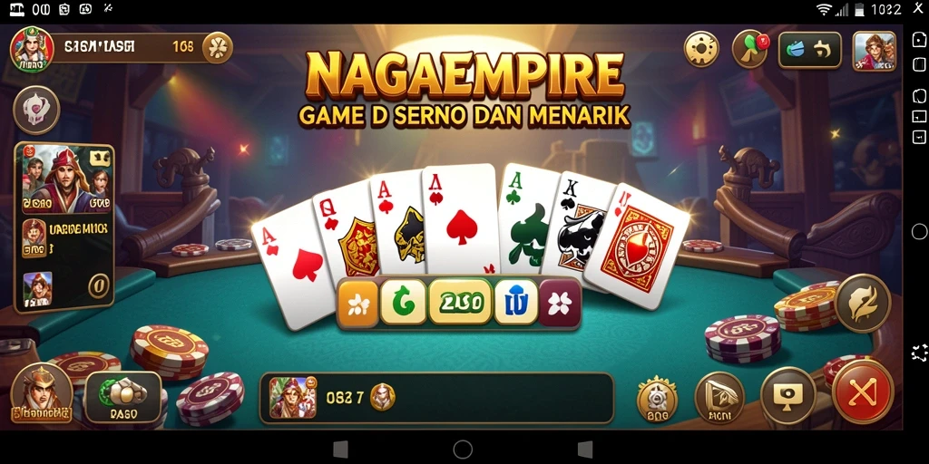 Screenshot gameplay NAGAEMPIRE menunjukkan suasana permainan Domino yang seru.