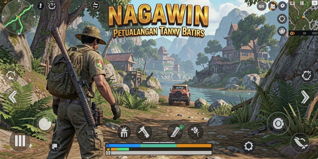 Gameplay NAGAWIN yang mengasyikkan dalam dunia terbuka.
