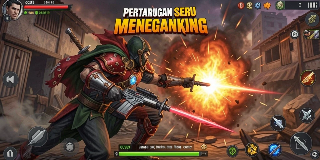 Screenshot OCE69 menampilkan aksi pertarungan yang intens dan seru.