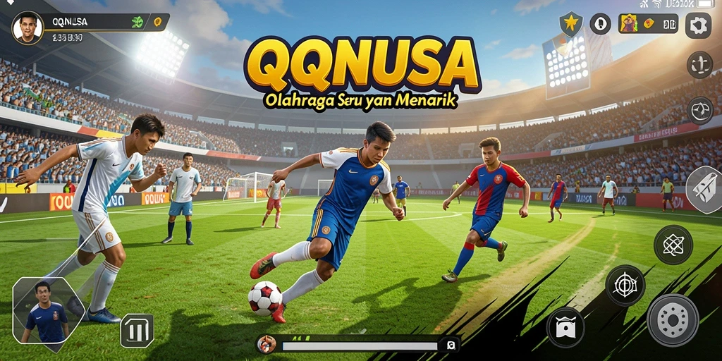 Tampilan gameplay QQNUSA dengan aksi olahraga yang mendebarkan.