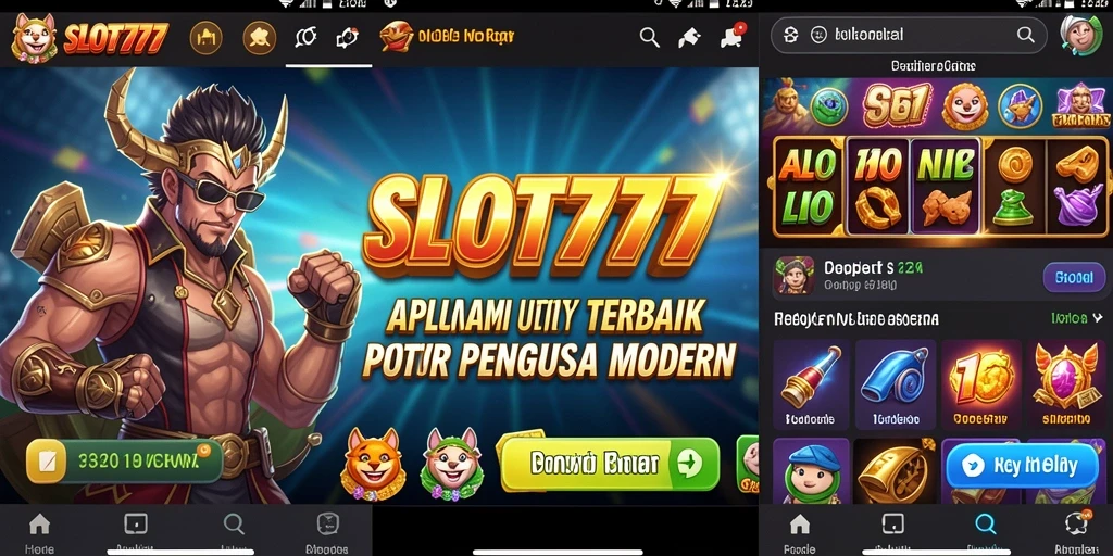 Tampilan antarmuka aplikasi SLOT777 yang menarik dan intuitif.