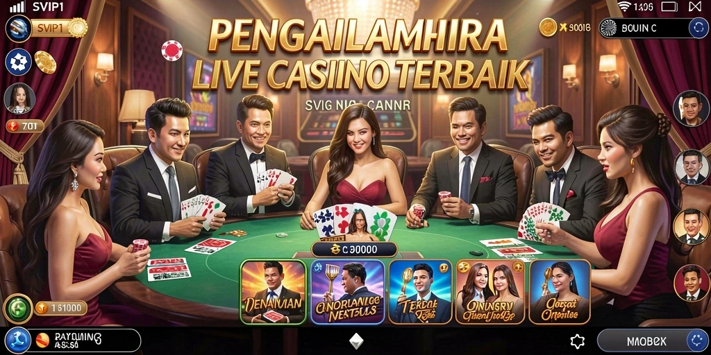 Screenshot SVIP1 menampilkan dealer langsung dalam suasana kasino yang autentik.